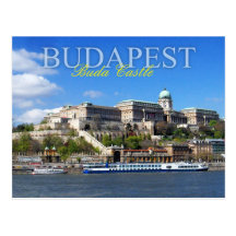 Het Kasteel die van Buda Rivier Donau in Boedapest Wens Kaarten