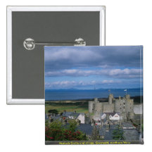 Het Kasteel van Harlech en dorp, Gwynedd, noordeli Buttons
