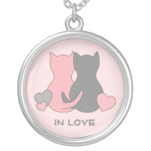 Het ketting van de valentijnskaart, kat, katje, ha