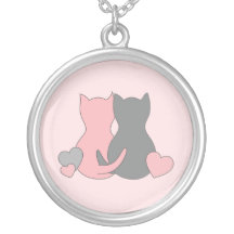 Het ketting van de valentijnskaart, kat, katje, ro