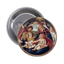 Het Kind en Vijf Engelen Tondo van Mary en van Chr Buttons