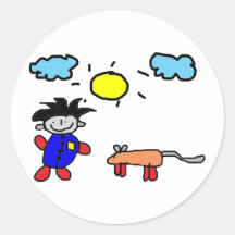 Het kinder Schilderen Ronde Sticker