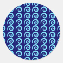 Het klantgerichte Blauwe Patroon van Krullen Stickers