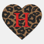 Het klantgerichte Houten Hart van de Luipaard Hartvormige Stickers