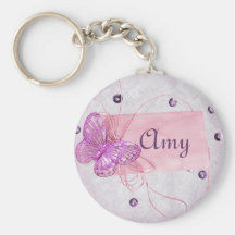 Het klantgerichte Mooie Roze Ontwerp van de Vlinde Sleutelhanger