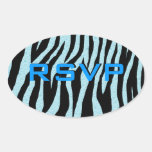 Het klantgerichte Zebra van de Daling van het Wate Ovale Stickers