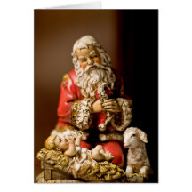 Het knielen Kerstman Kaarten