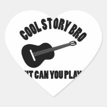 Het koele Design van de Gitaar Hart Sticker