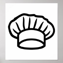 Het kokende pet van de chef-kok print