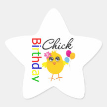 Het Kuiken van de verjaardag Stervormige Sticker