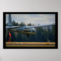 Het Landen van het zweefvliegtuig Poster