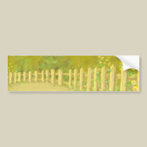 het landschapsscène van de plattelandsomheining bumperstickers