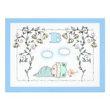 Het leuke Baby shower van de Jongen nodigt Baby en Uitnodigingen