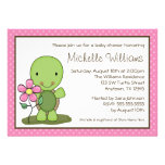 Het leuke Baby shower van de Stip van de Schildpad Custom Uitnodging