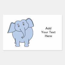 Het leuke Blauwe Beeldverhaal van de Olifant Rechthoek Stickers