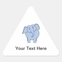 Het leuke Blauwe Beeldverhaal van de Olifant Driehoekige Stickers