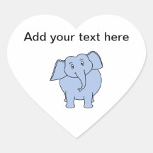 Het leuke Blauwe Beeldverhaal van de Olifant Hart Sticker