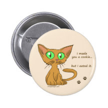 Het leuke Kat at Uw Koekje Speldbutton