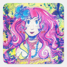 Het leuke Meisje van de Bloem Sticker