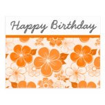 Het leuke oranje Briefkaart van de bloemenVerjaard briefkaarten