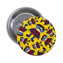 Het leuke Patroon van de Jongen Superhero Speld Buttons