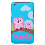 Het leuke roze Geval van Uilen iTouch iPod Touch Cover