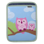 Het leuke Roze sleeve van Uilen iPad rickshaw beschermhoezen