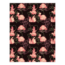 Het leuke Zwarte en Roze Patroon van Schildpadden Custom Uitnodging