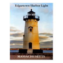 Het Licht van de Haven van Edgartown, het Briefkaa Wens Kaart