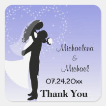 Het lila Silhouet Ombre dankt u Sticker