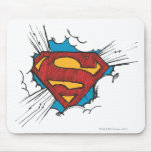Het logo van de superman in wolken muismat