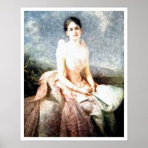 Het Low van de waterverf portret van Juliette Gord Afdruk