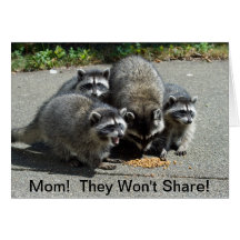 Het Mamma & de Babys van de wasbeer Kaarten