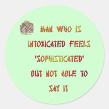 Het man dat wordt bedwelmd voelt "verfijnde"… ronde sticker