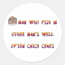 Het man die in ander man goed vaak vissen vangt kr sticker