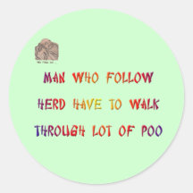 Het man die kudde volgen moet door partij van po l ronde stickers