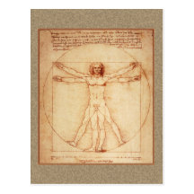 Het Man van Vitruvian door Leonardo da Vinci Wens Kaarten
