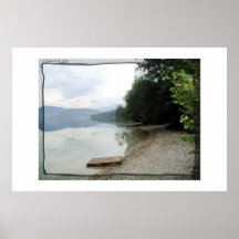 Het meer van Bohinj, stranduitzicht Plaat