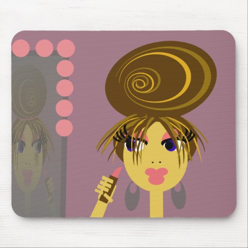 Het Meisje die van het pop-art op Make-up Mousepad Muis Mat