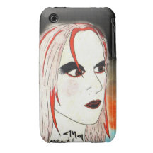 Het Meisje van de gothic iPhone 3 Case-Mate Hoesje