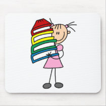 Het Meisje van de stok met Boeken muismatten