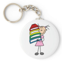 Het Meisje van de stok met Boeken sleutelhangers