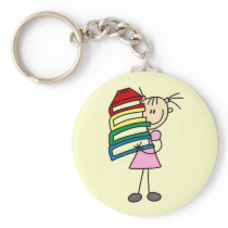 Het Meisje van de stok met Boeken sleutelhangers