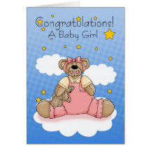 Het Meisje van het baby, het Nieuwe Baby van Geluk Wenskaarten