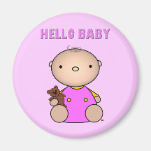 Het Meisje van het Baby van Hello Magneet