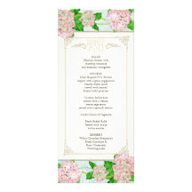 Het Menu van het diner - Roze Bloemen Formeel van  Uitnodiging
