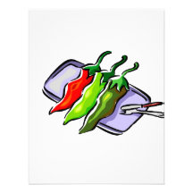 Het Mes van de Vork van drie Peper op Grafisch Die Custom Uitnodging
