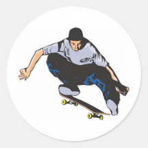 Het met een skateboard rijden ronde sticker