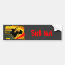 Het met een skateboard rijden van Silhouet in de K Bumperstickers