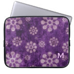 Het moderne Paarse Huwelijk van Bloemen Grunge Computer Sleeve